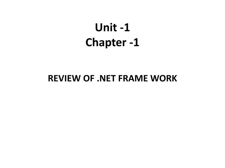 unit 1 chapter 1