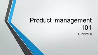 Product management 101