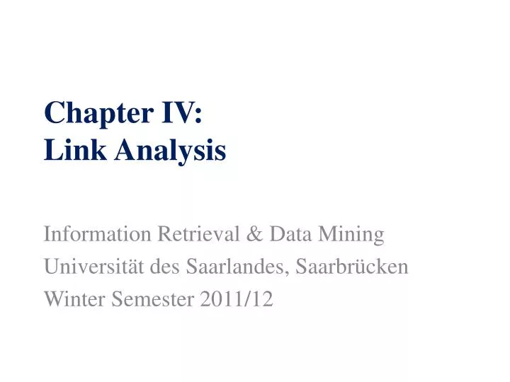 chapter iv link analysis