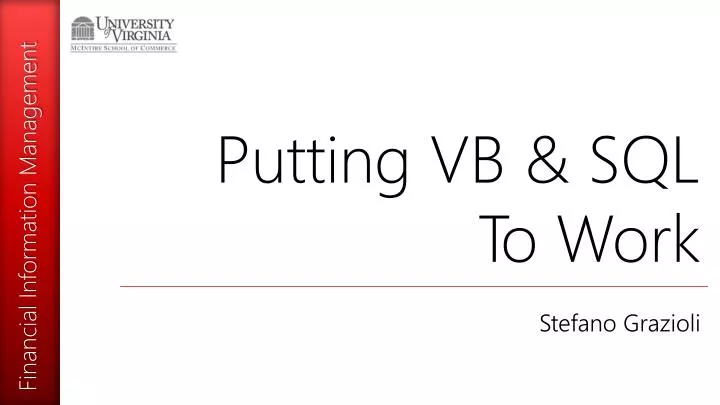 putting vb sql to work