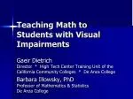 Teaching Math to Students with Visual Impairments - slide 1