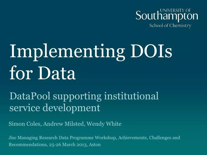 implementing dois for data
