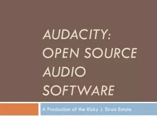 Audacity: Open Source audio software