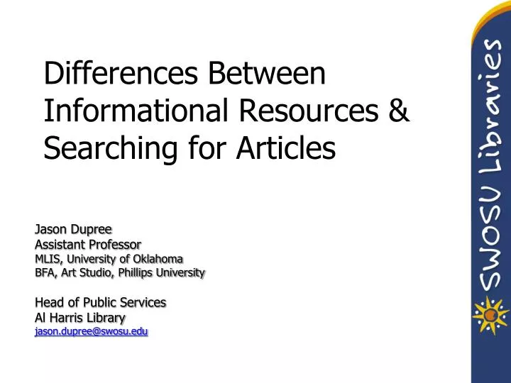 differences between informational resources searching for articles