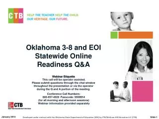 Oklahoma 3-8 and EOI Statewide Online Readiness Q&amp;A