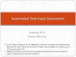 Automated Test-Input Generation