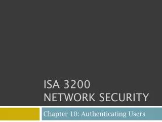 ISA 3200 Network Security