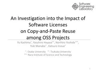 An Investigation into the Impact of Software L icenses on Copy-and-Paste R euse among OSS Projects