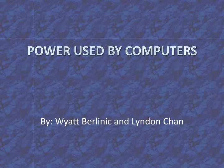 power used by computers