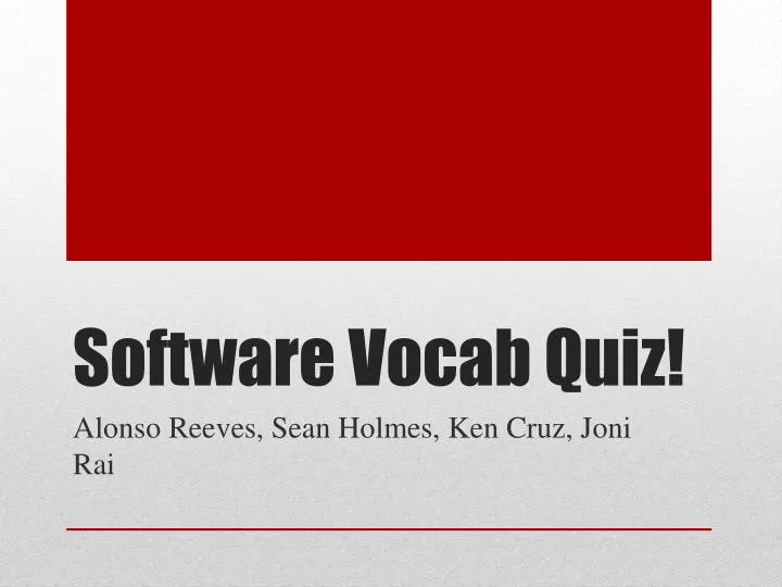 software vocab quiz