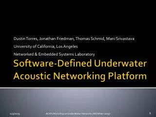 Software-Defined Underwater Acoustic Networking Platform