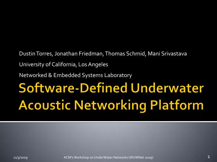 software defined underwater acoustic networking platform