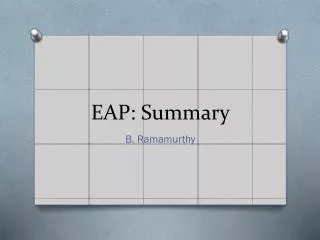 EAP : Summary