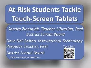 At-Risk Students Tackle Touch-Screen Tablets