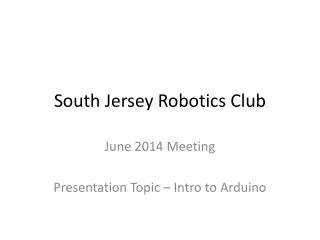 South Jersey Robotics Club