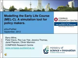 Modelling the Early Life Course (MEL-C). A simulation tool for policy makers. eGovPoliNet September, 2012