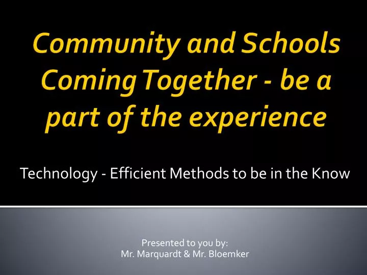 technology efficient methods to be in the know presented to you by mr marquardt mr bloemker