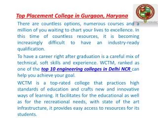 Top Placement College in Gurgaon, Haryana