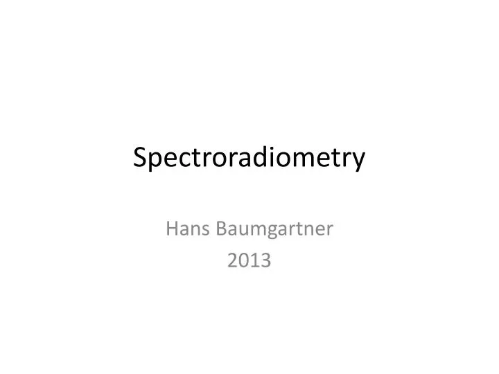 spectroradiometry