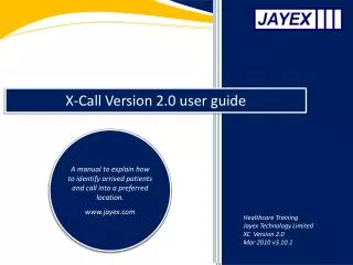 X-Call Version 2.0 user guide