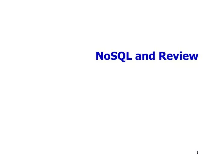 nosql and review