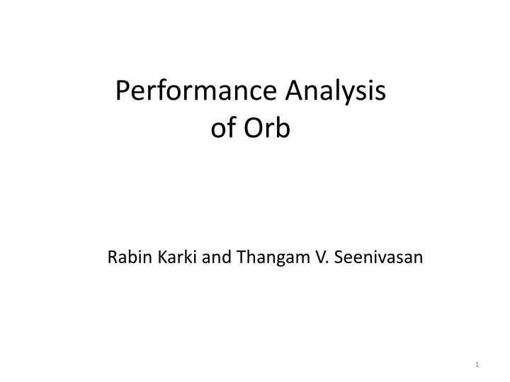 performance analysis of orb