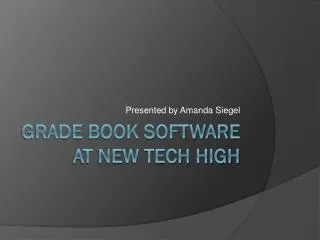 Grade Book Software at New Tech High