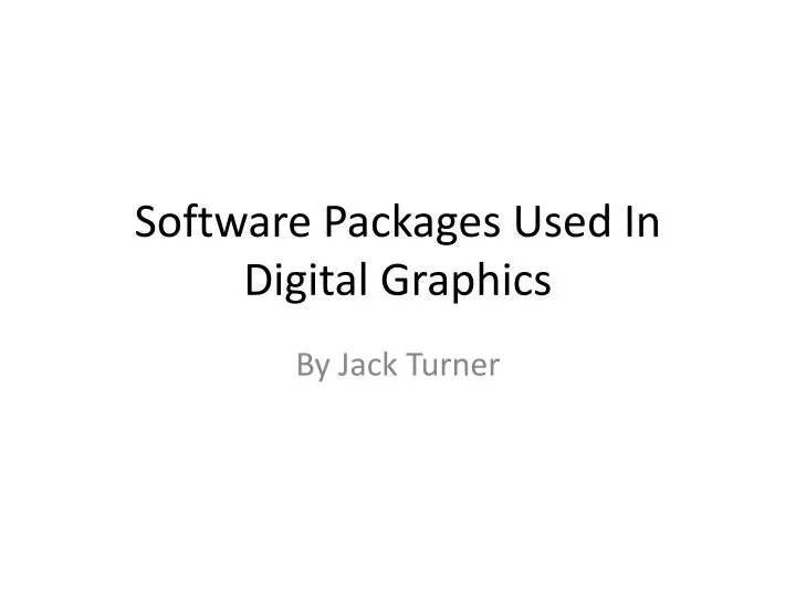 software packages used in digital graphics