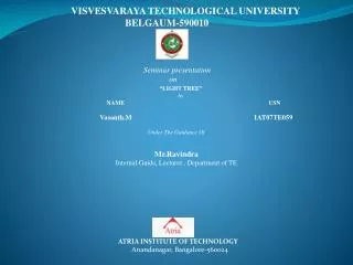 VISVESVARAYA TECHNOLOGICAL UNIVERSITY BELGAUM-590010