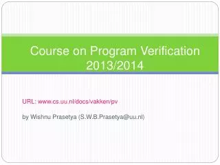 Course on Program Verification 2013/2014