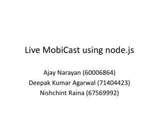 Live MobiCast using node.js