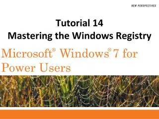 Tutorial 14 Mastering the Windows Registry