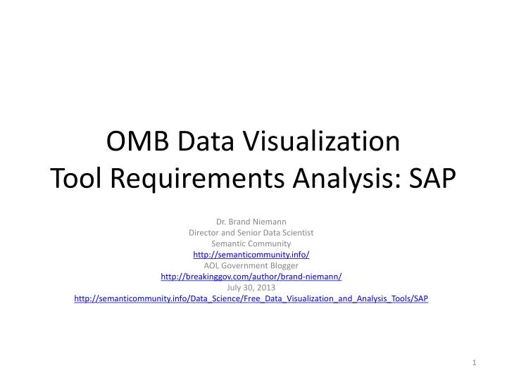 omb data visualization tool requirements analysis sap
