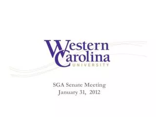 SGA Senate Meeting January 31, 2012