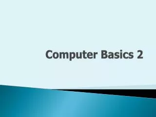 Computer Basics 2