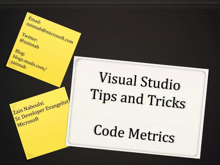 visual studio tips and tricks code metrics