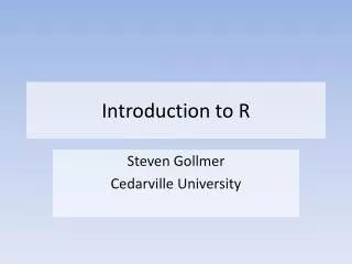 Introduction to R