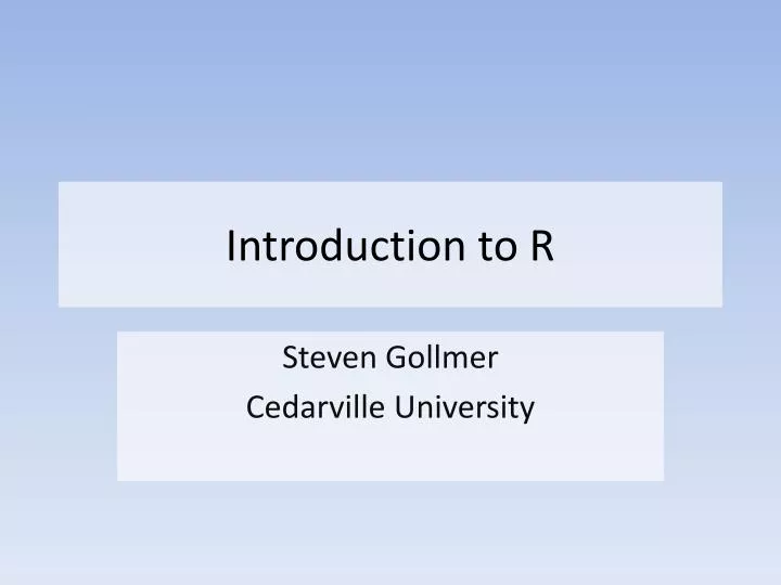 introduction to r