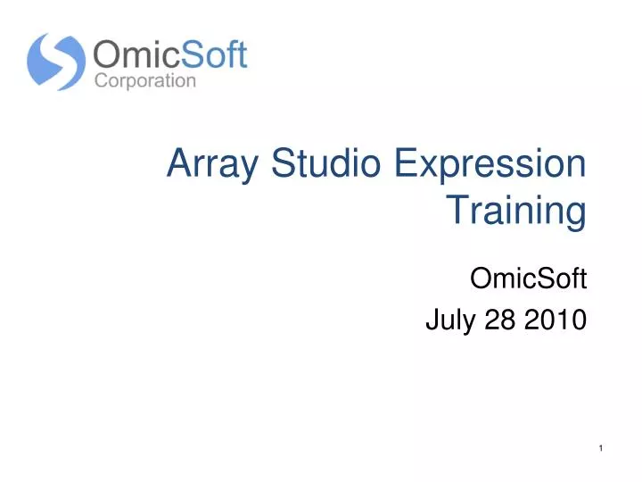array studio expression training