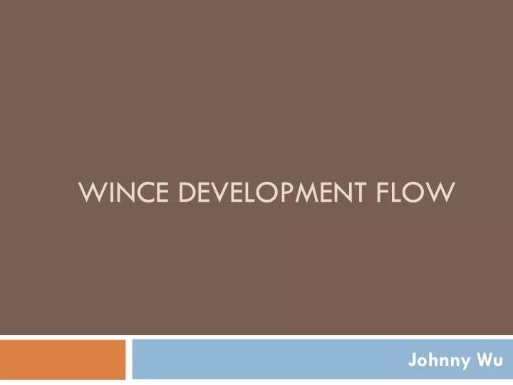 wince development flow