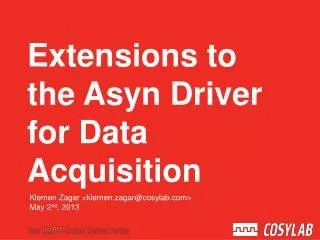 Extensions to the Asyn Driver for Data Acquisition
