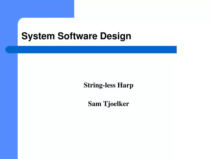 system software design