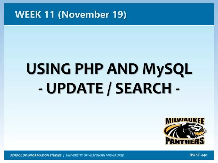 using php and mysql update search