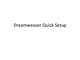 Dreamweaver Quick Setup