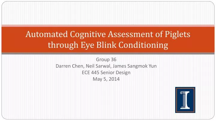 automated cognitive assessment of piglets through eye blink conditioning