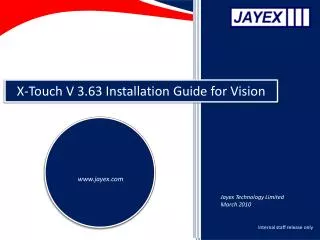 X-Touch V 3.63 Installation Guide for Vision