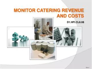 MONITOR CATERING REVENUE AND COSTS
