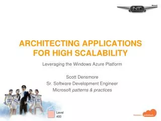 Architecting Applications for High Scalability