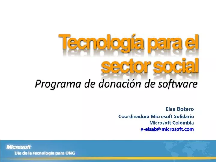 tecnolog a para el sector social programa de donaci n de software