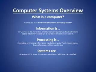 computer systems overview